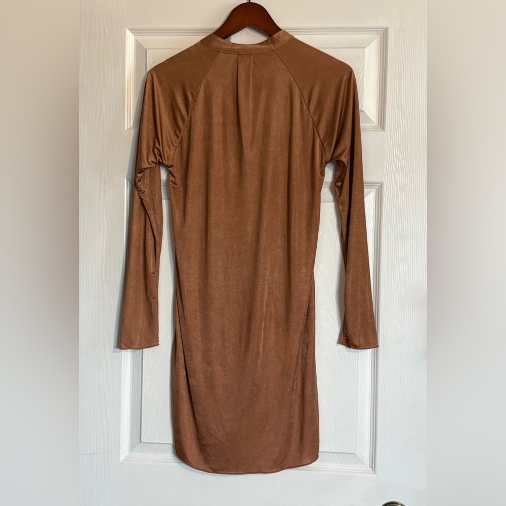 Wilfred Henley Long Sleeve Stretch Satin Mini Shirt Dress Size XXSmall - Picture 4 of 14
